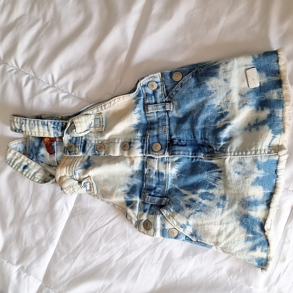 7 For All Mankind childrens denim dress acid wash jean size 18 months